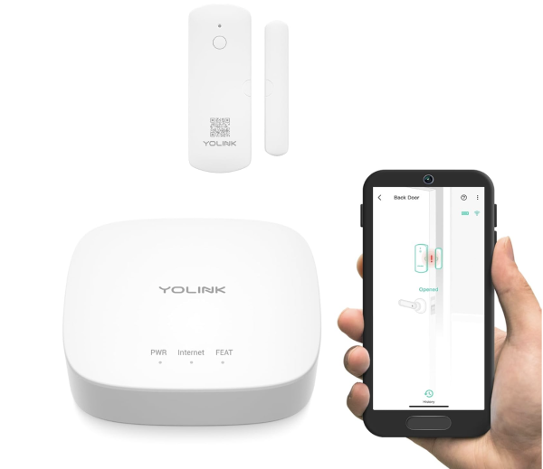 YoLink LoRa Smart Door Sensor Starter Kit: Hub & Door Sensor - Door Left-Open Reminders, up to 1/4 Mile Open-Air Range, up to 5 Year Battery Life, Alexa, IFTTT, Home Assistant
